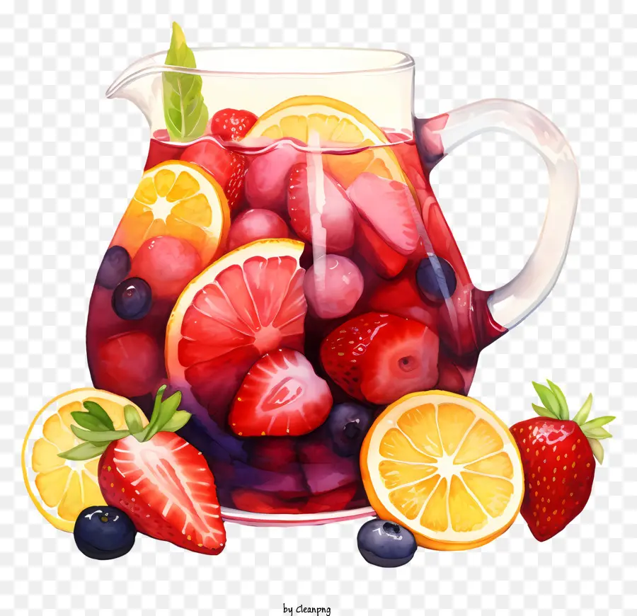 Ваза с фруктами，цитрусовый сок PNG