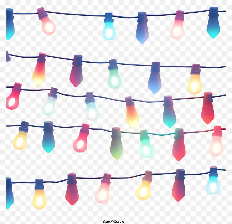 струнные светильники，разноцветные огни PNG