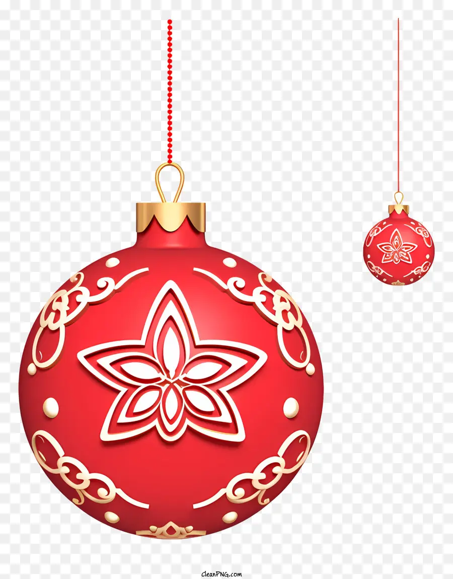 Рождественские украшения，Красное украшение PNG