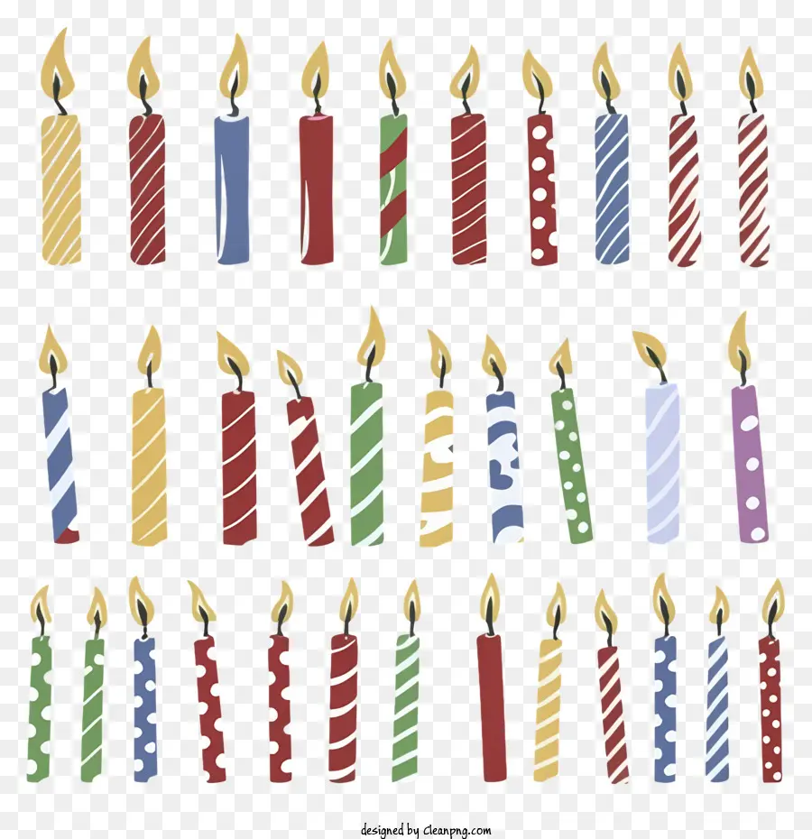 день рождения свечи，Цветные свечи PNG