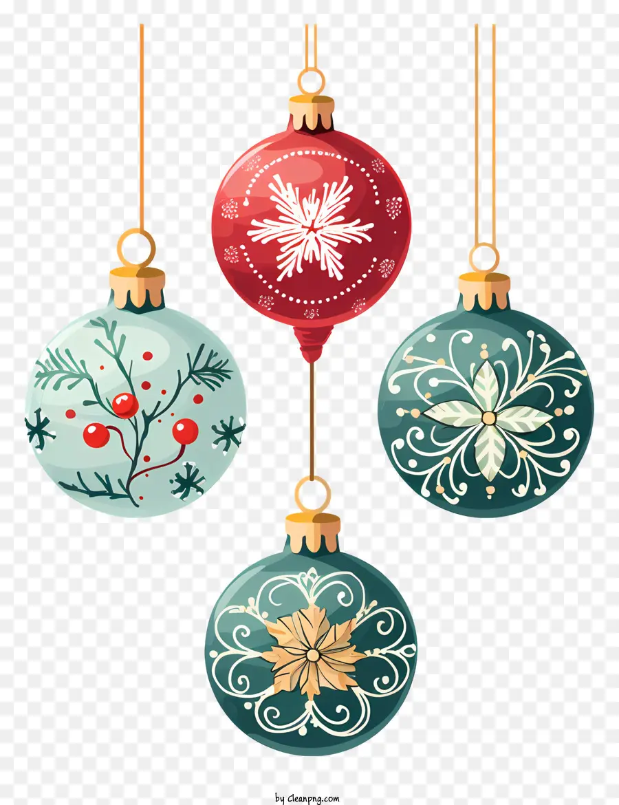 Christmas Ornaments，Красное снежилочное украшение PNG
