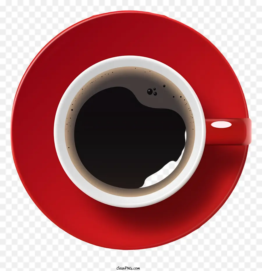 красный чашка，черный обод PNG