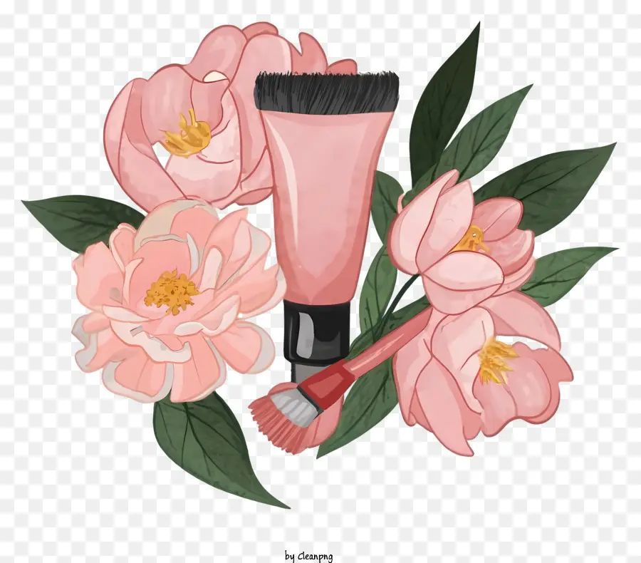 Розовые цветы，цветочная композиция PNG