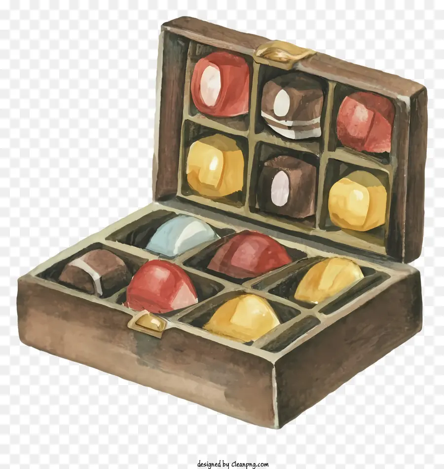 коробка шоколада，деревянная коробка PNG