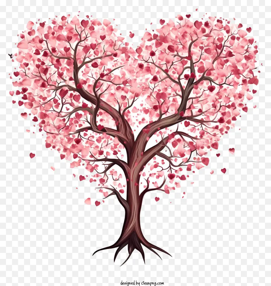 Дерево，формы сердца PNG