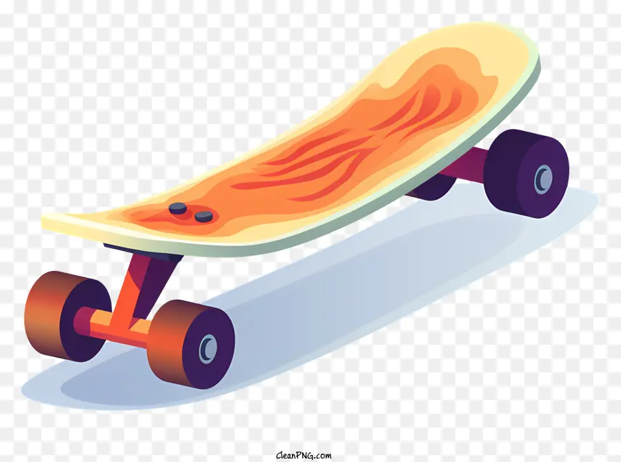Скейтборд дизайн，Оранжевый и синий дизайн PNG