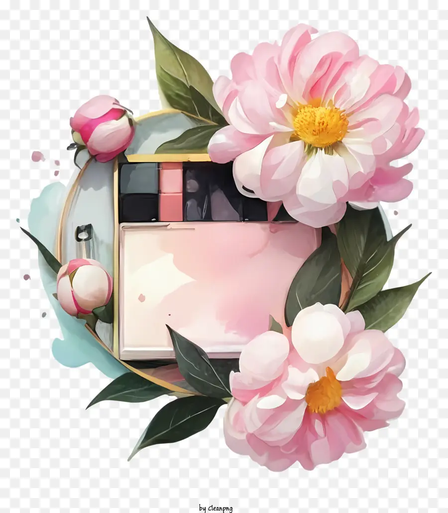 Розовый пион цветок，акварельные иллюстрации PNG