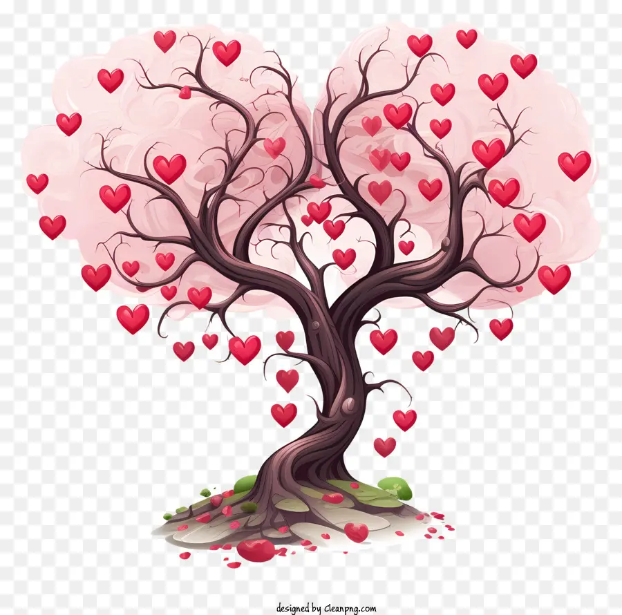 Любовь дерево，Дерево в форме сердца PNG