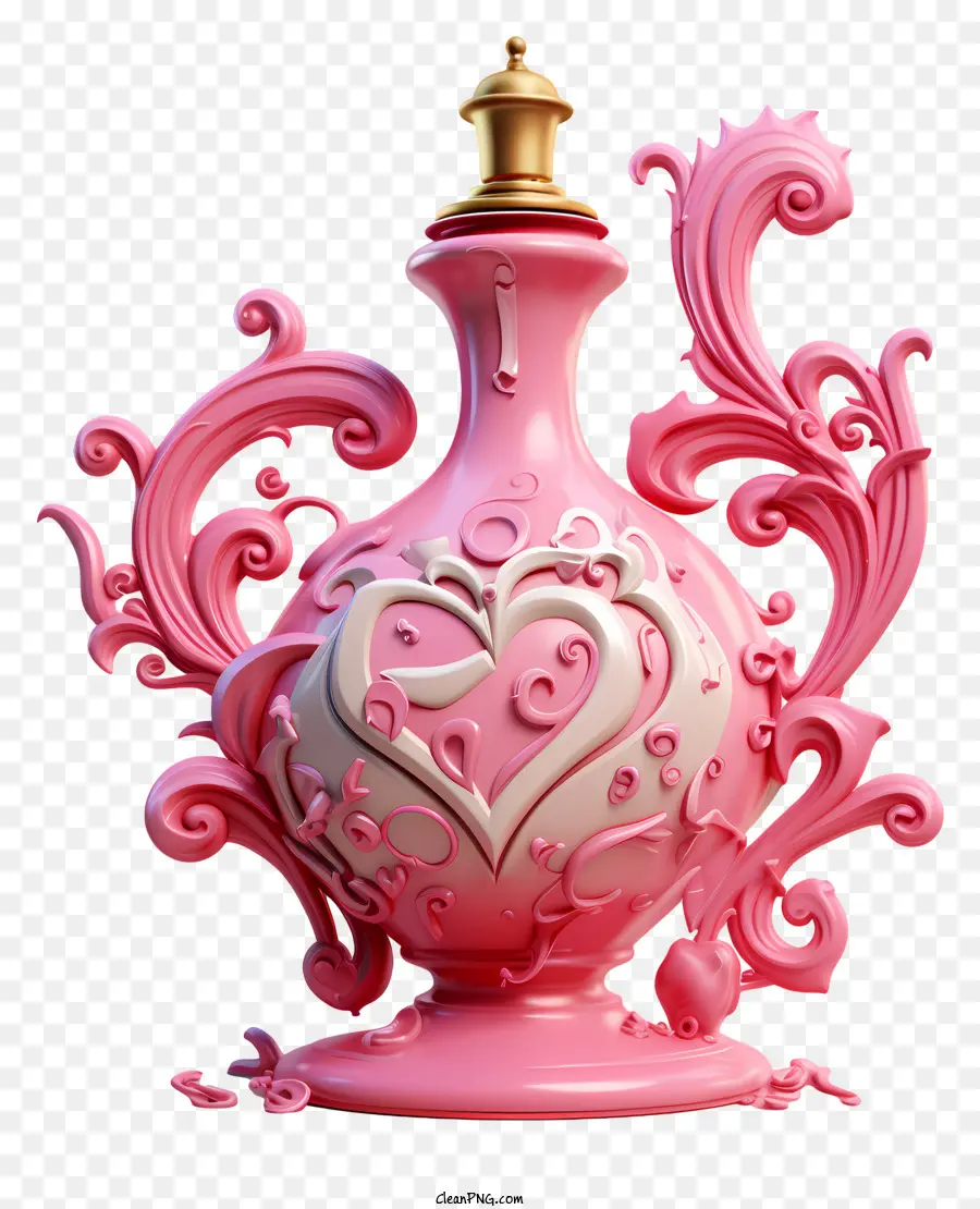Розовая ваза，Ваза в форме сердца PNG
