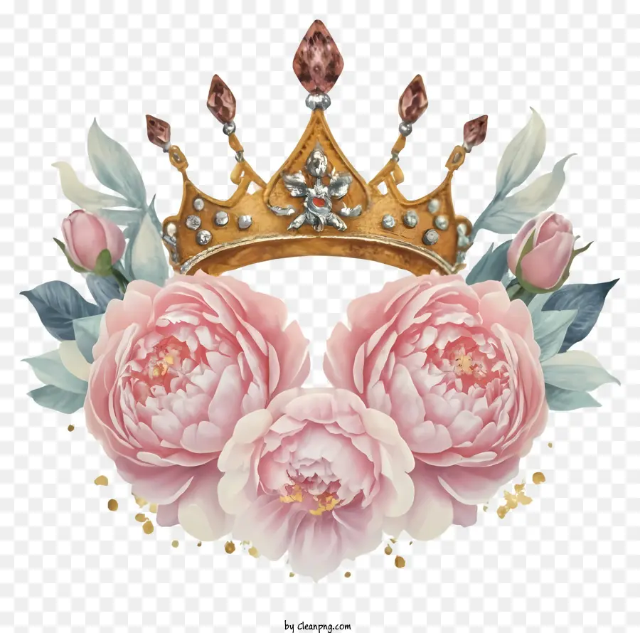 Пион Корона，цветочные короны PNG