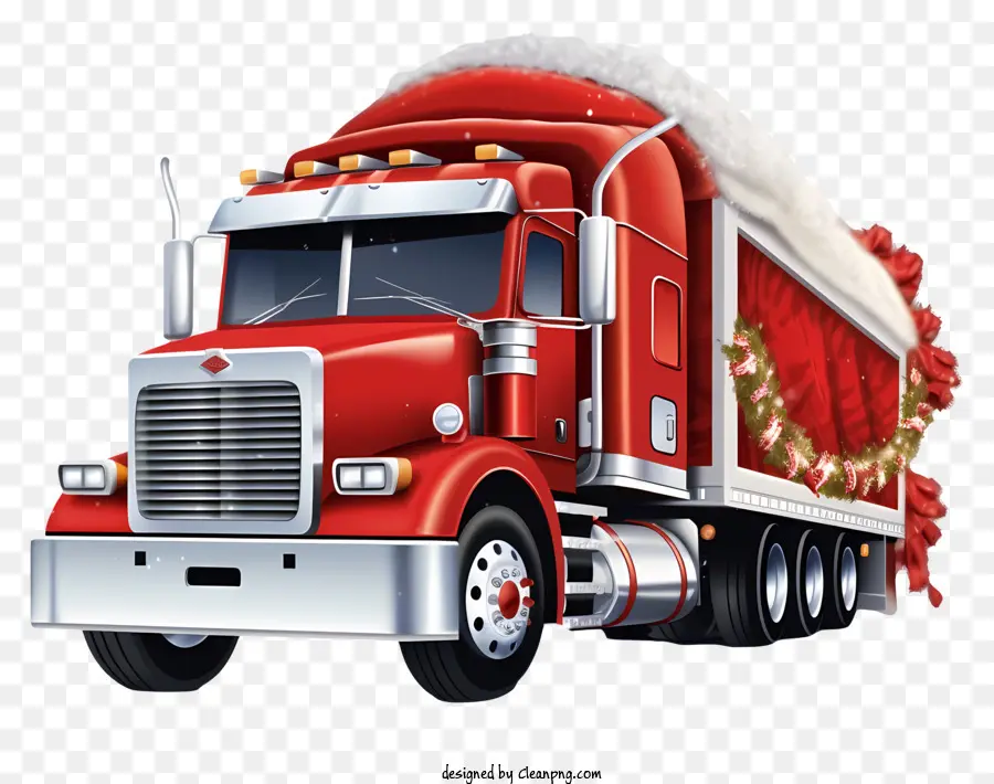 Красный полу грузовика，полосатые сани PNG