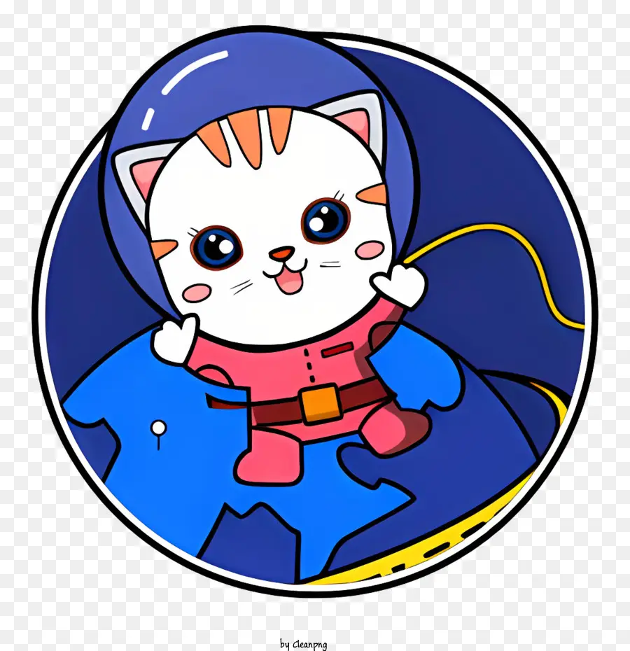 мультфильм кот，космический скафандр PNG