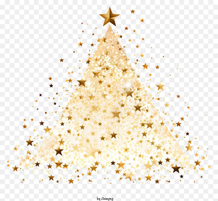 Рождественская елка，золото и серебро PNG