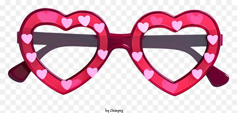 Red Glasses，Heartshaped очки PNG