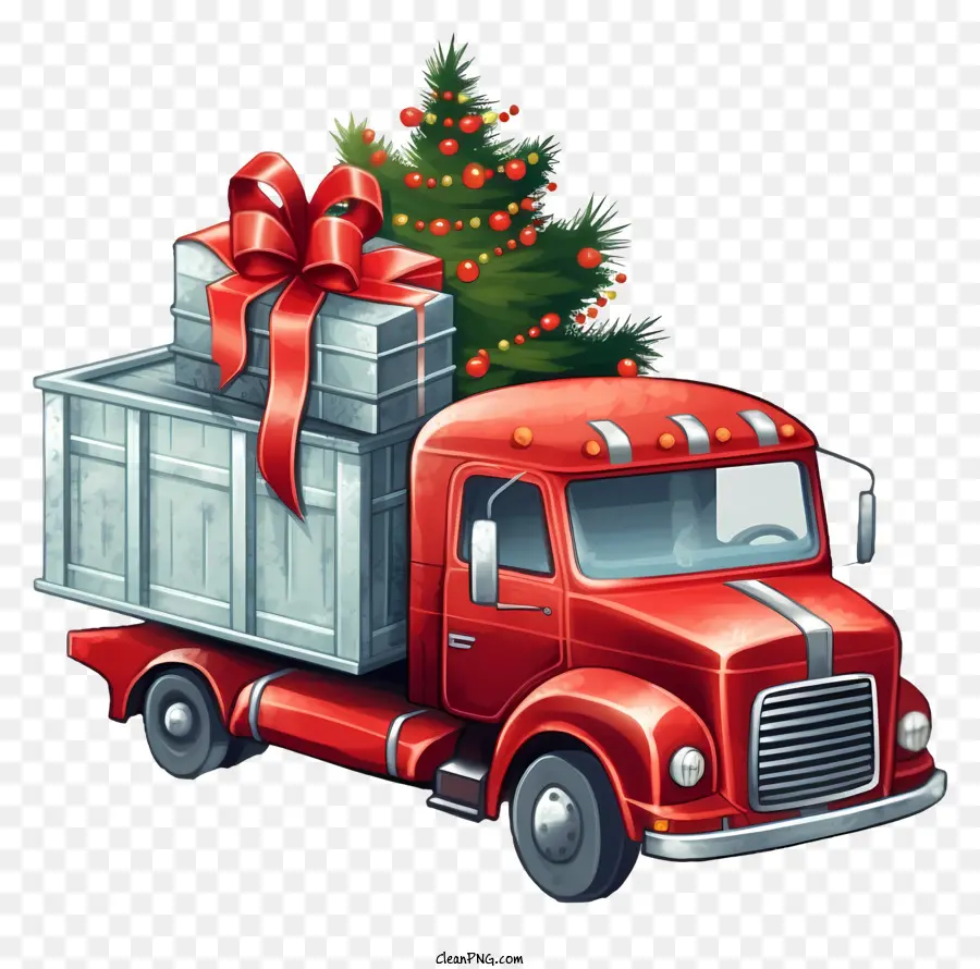 Delivery Truck，Рождественская елка PNG