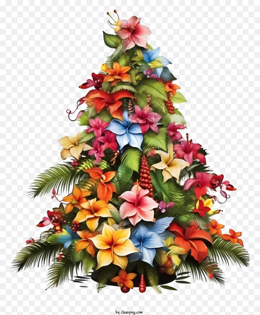 Рождественская елка，цветы PNG