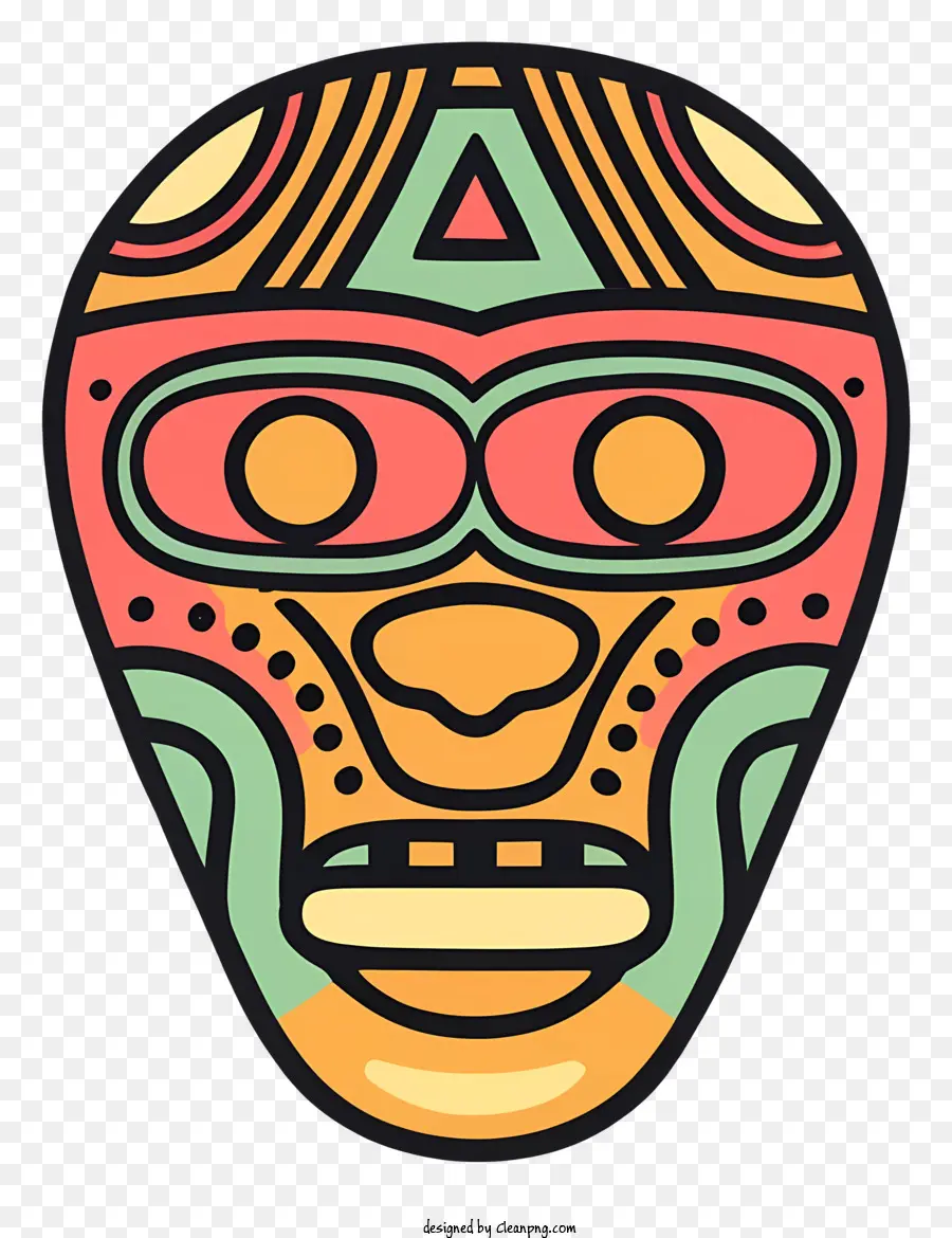 красочная маска，точки и полосы рисунки PNG