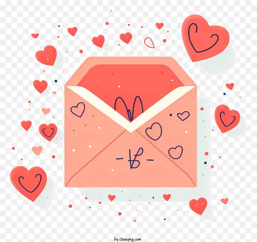 красный конверт，символ сердца PNG