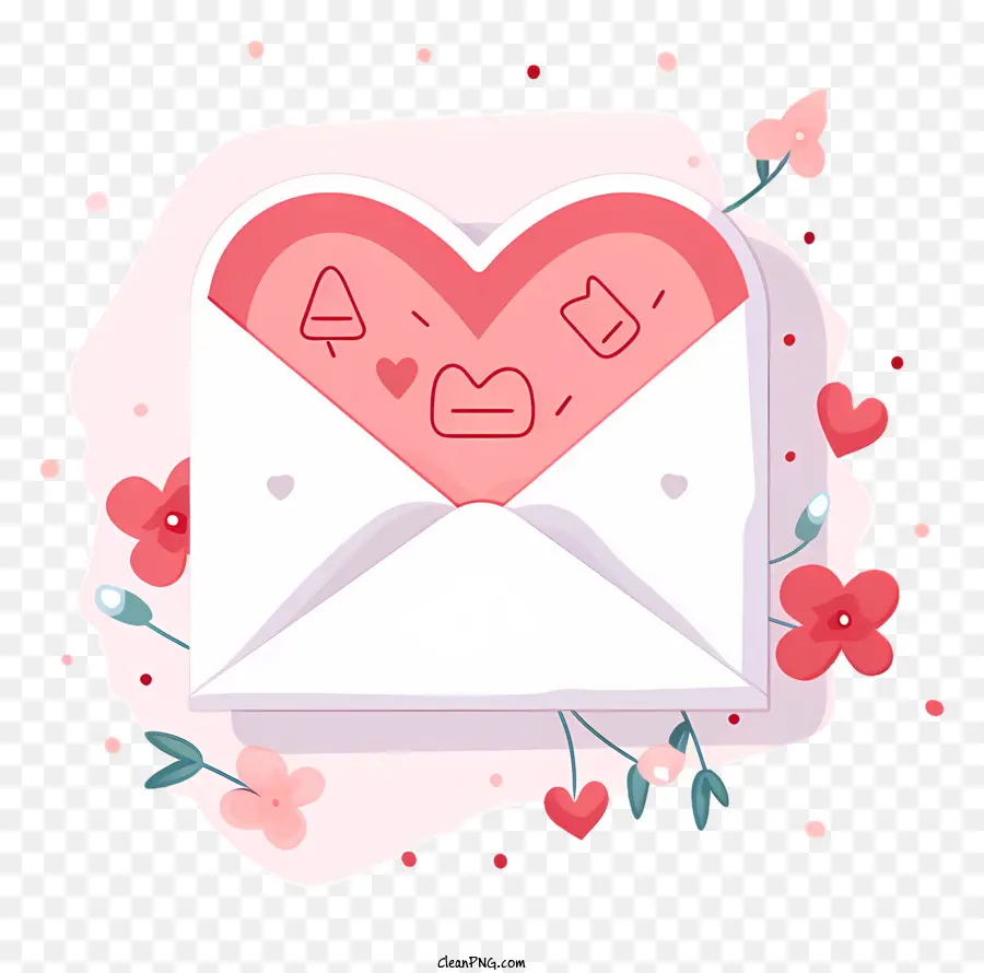 Сердце в форме бумаги，конверты PNG