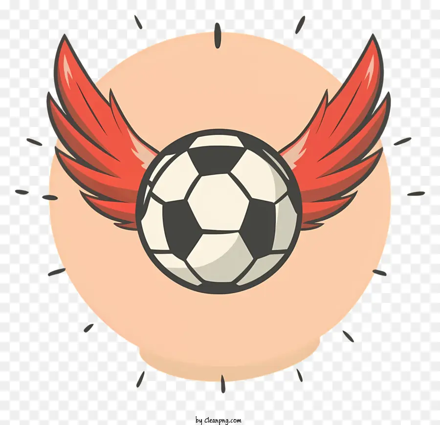 футбольный мяч，Крылья PNG