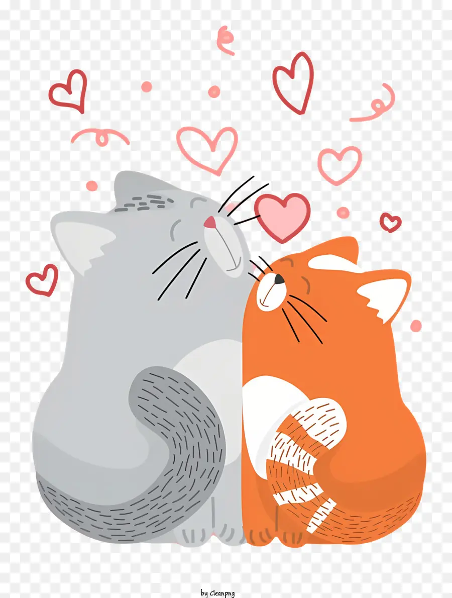Кошки，оранжевый кот PNG