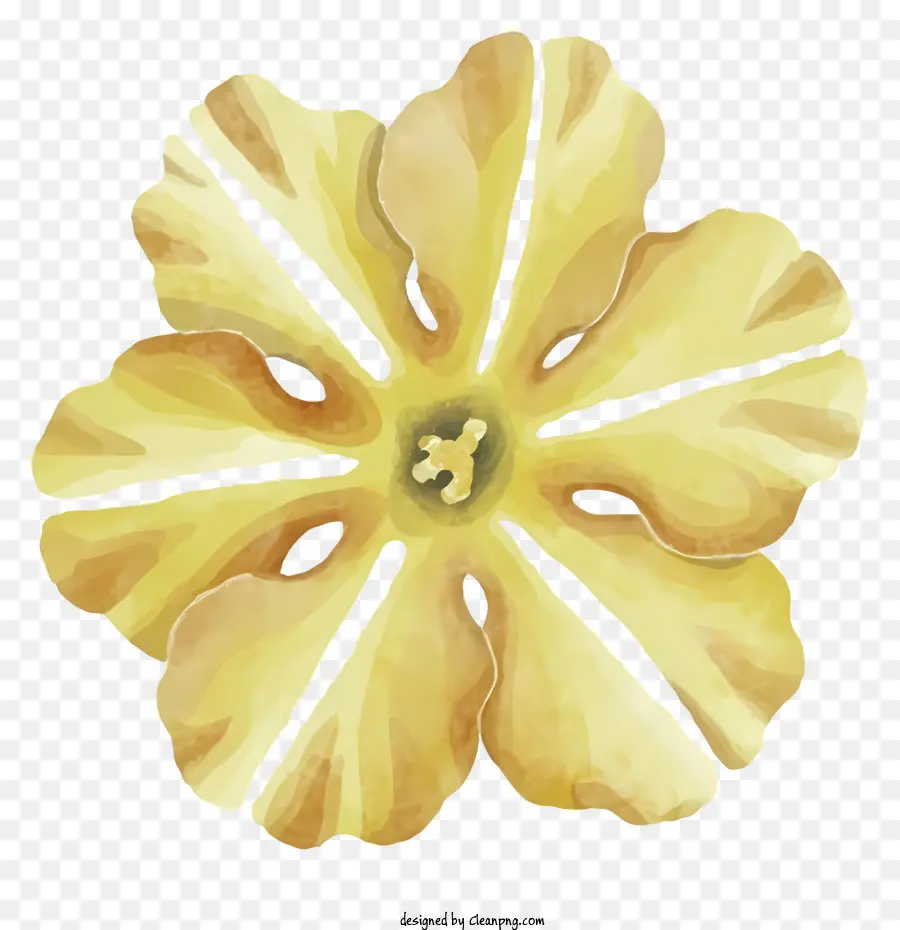 Большой желтый цветок，Цветок с легкой формой PNG