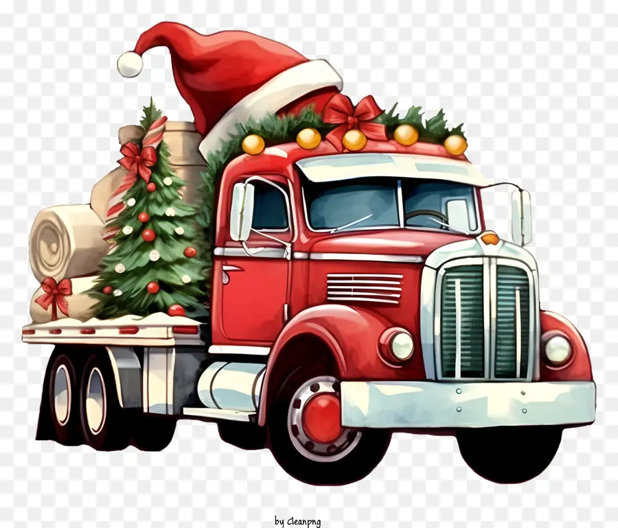 Рождественский грузовик，Санта Клаус грузовик PNG
