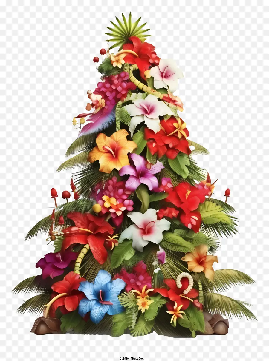 Рождественская елка，цветы PNG