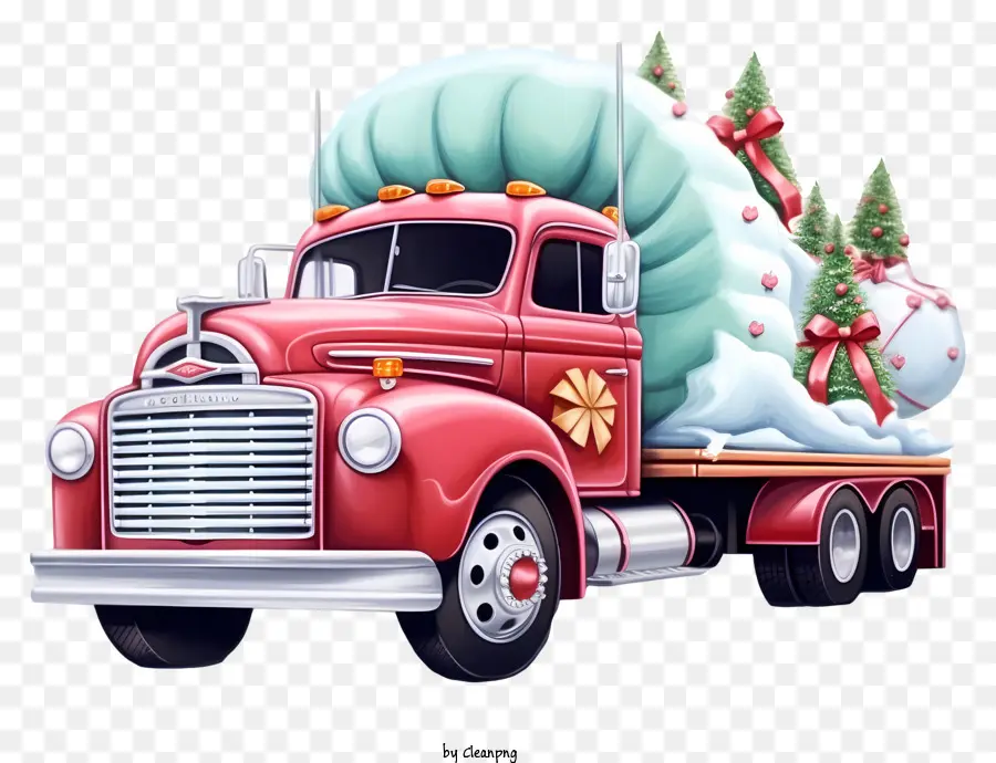 Рождественский грузовик，украшения Санта Клаус PNG