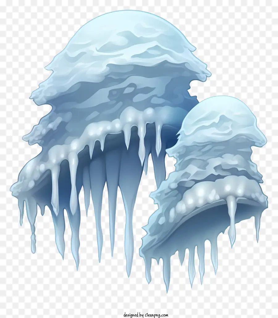 Ледяные структуры，форма гриба PNG
