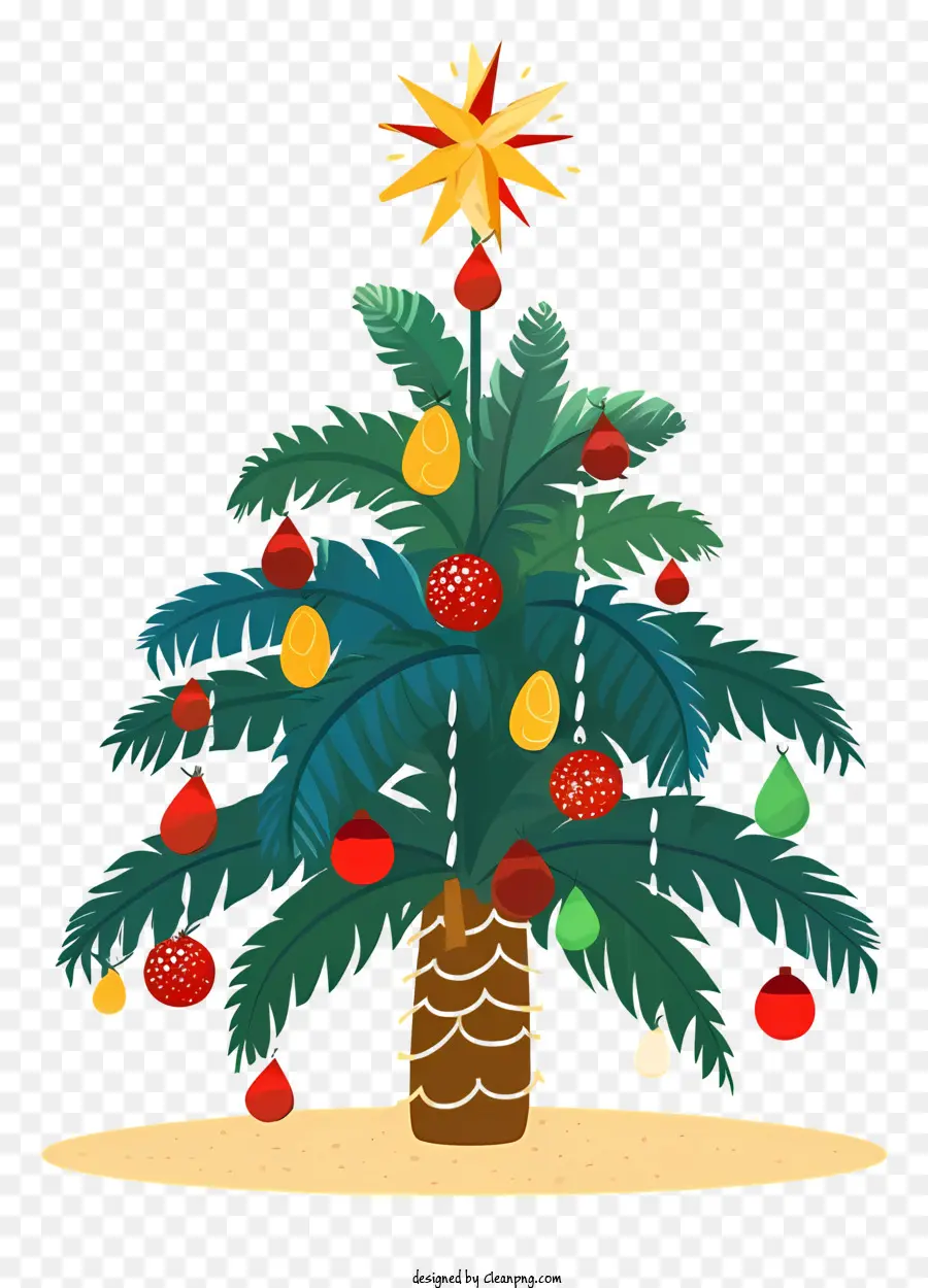 Рождественская елка，пальмовые листья PNG