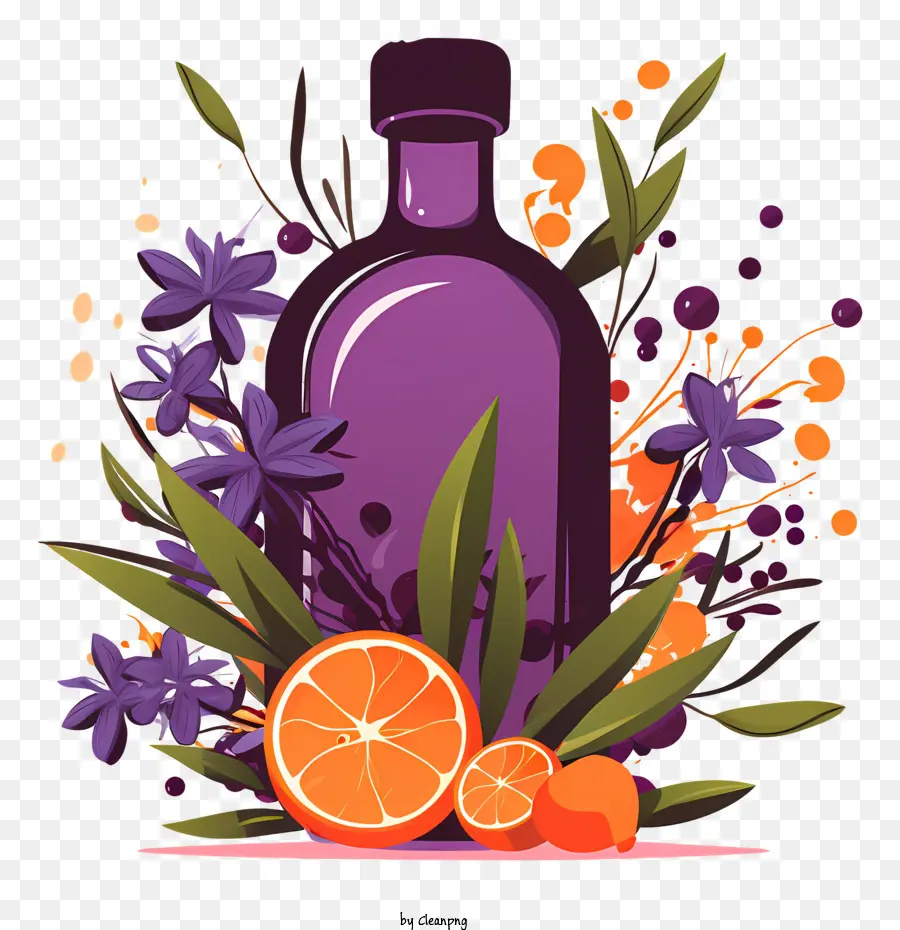 фиолетовая жидкость，апельсины PNG