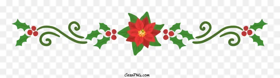 Рождественский дизайн цветов，Пуансеттия PNG