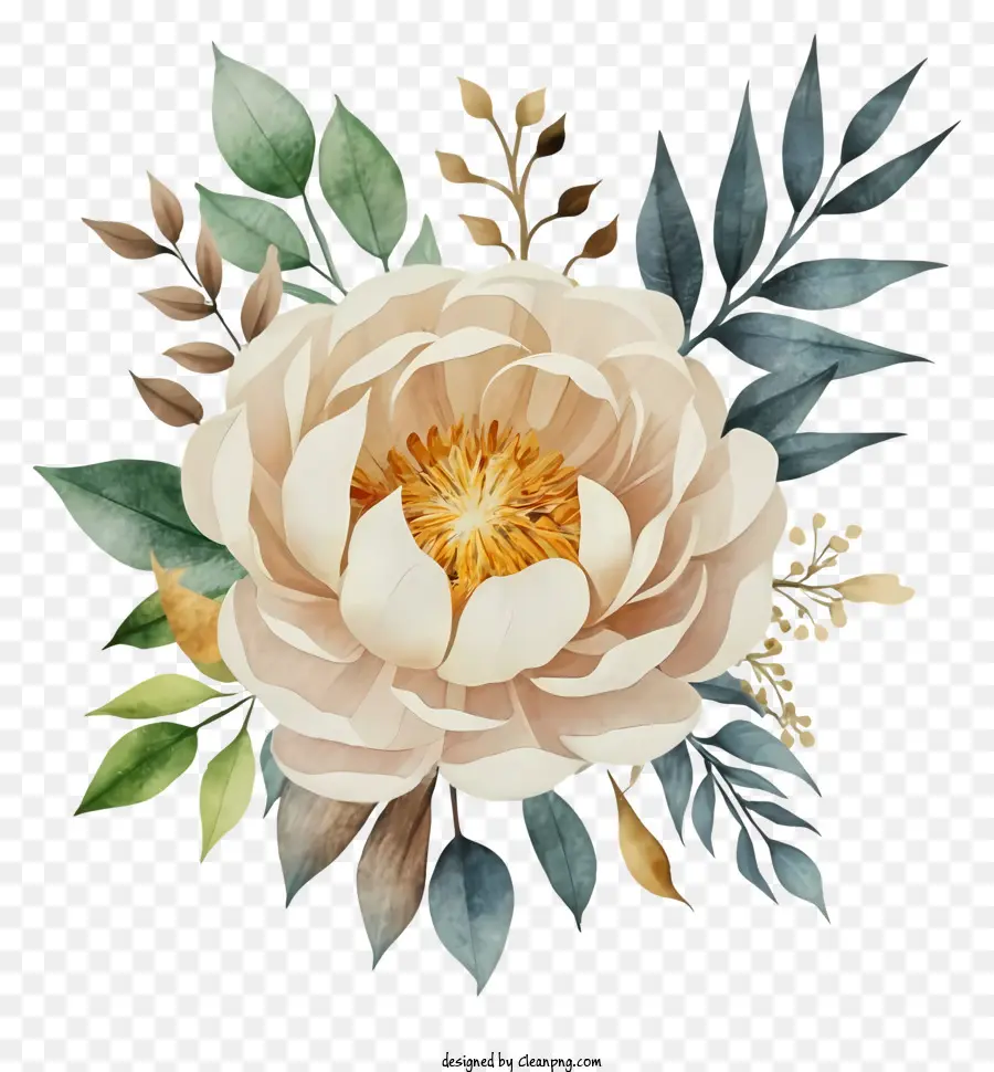 белый пион，изображение цветка PNG