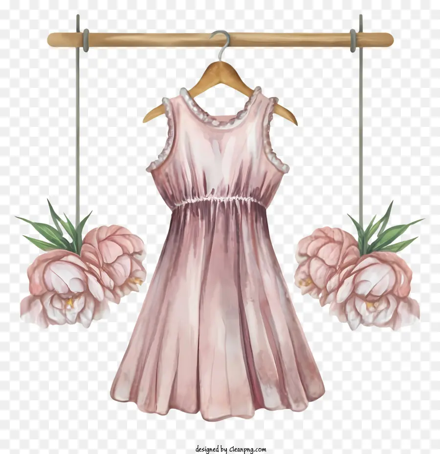 розовое платье，вешалка для одежды PNG