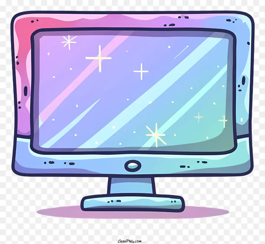 экран компьютера，красочные звезды PNG