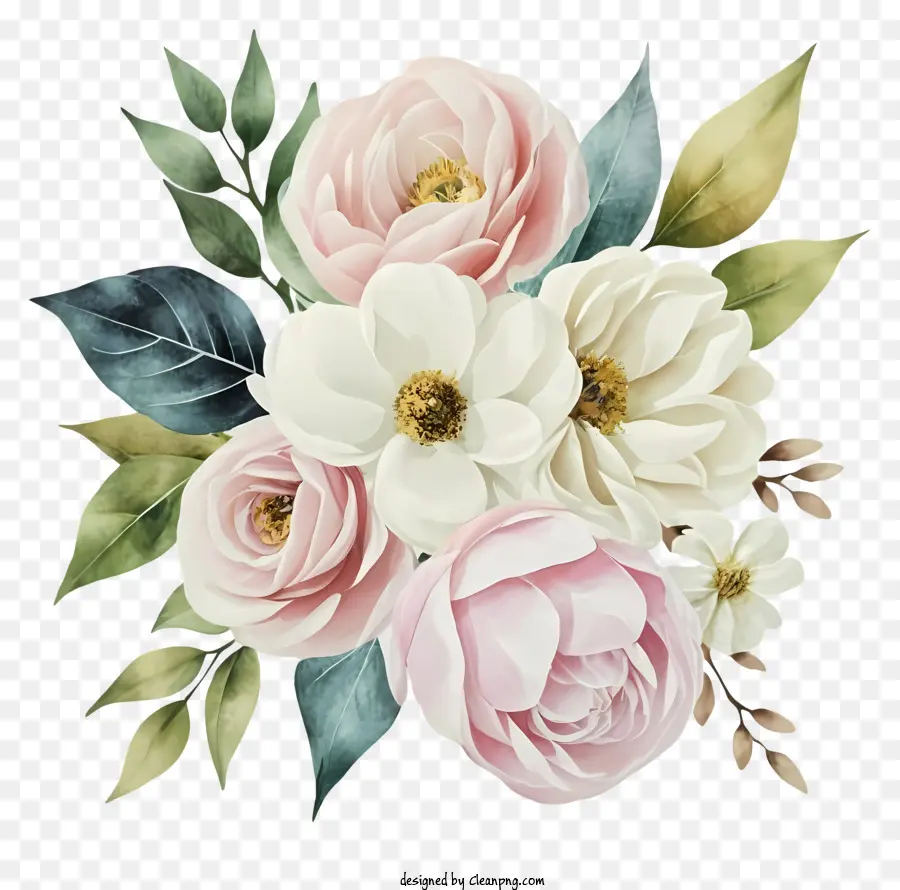 Bouquet Of Flowers，розовые лепестки PNG