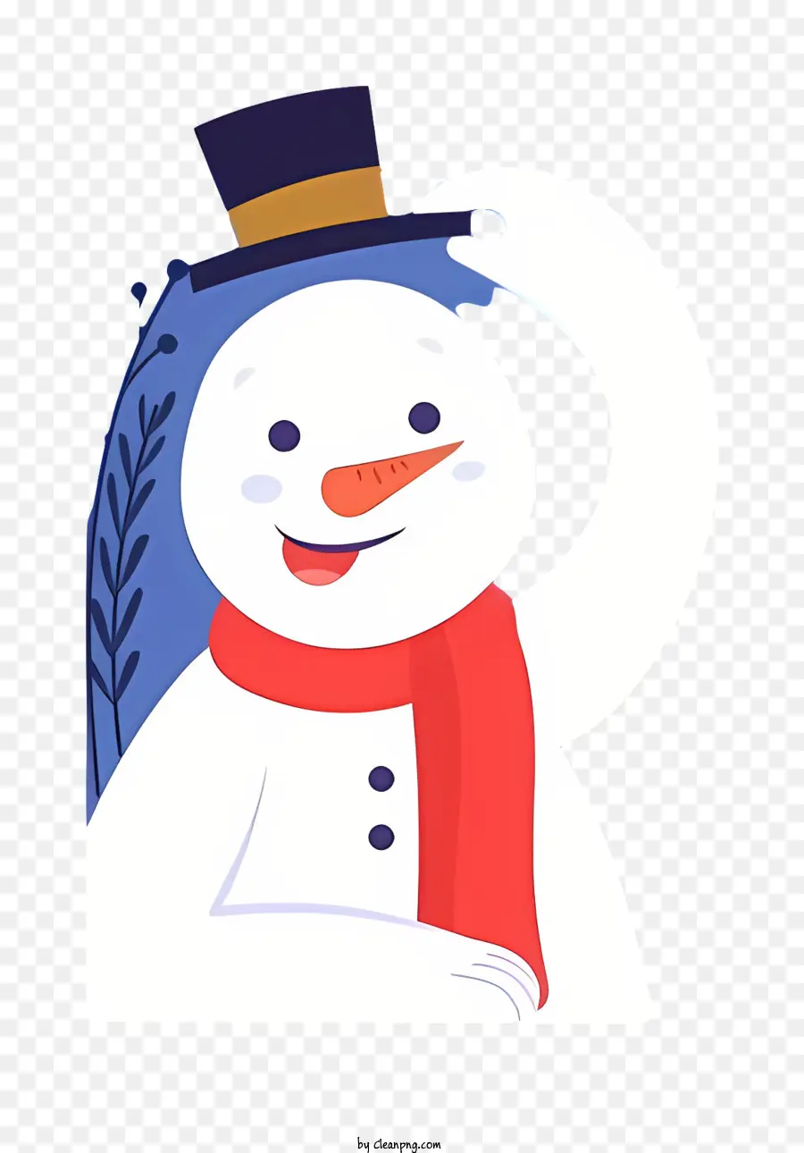 мультфильм снеговик，снеговик в верхней шляпе PNG