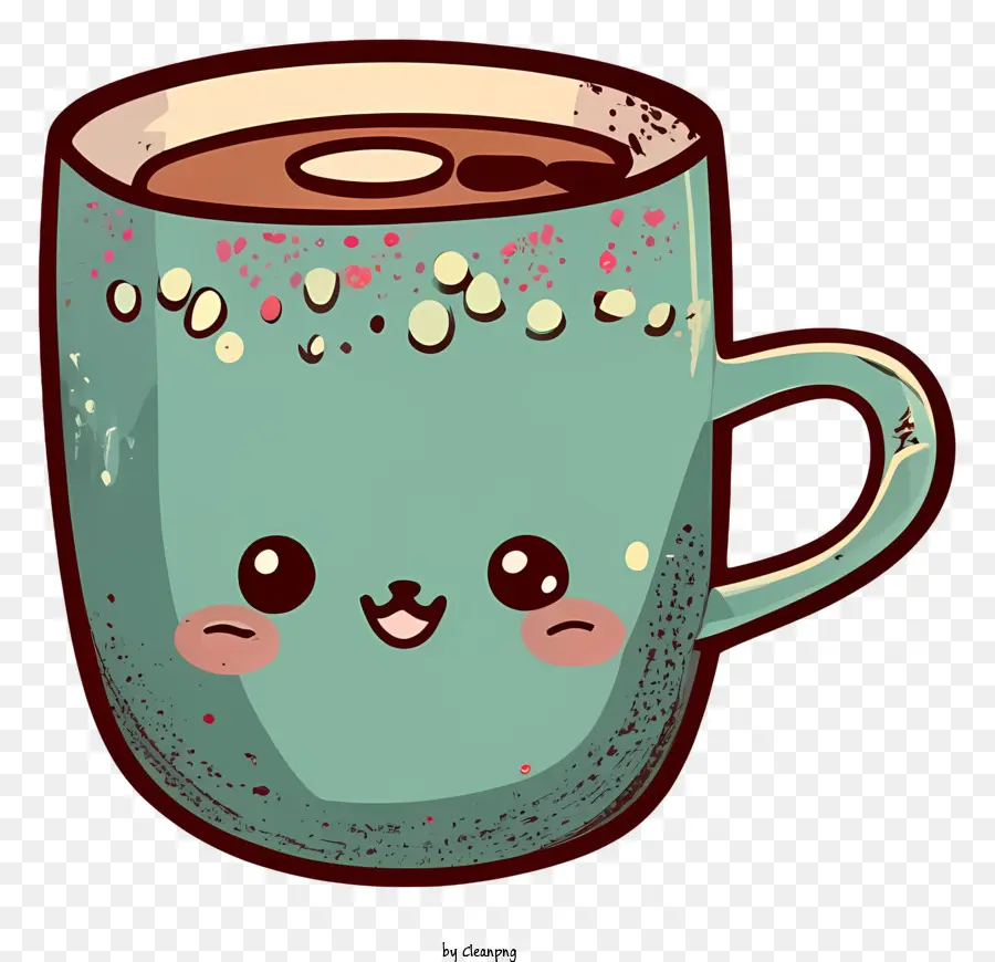 Чашка кофе，улыбающееся лицо PNG