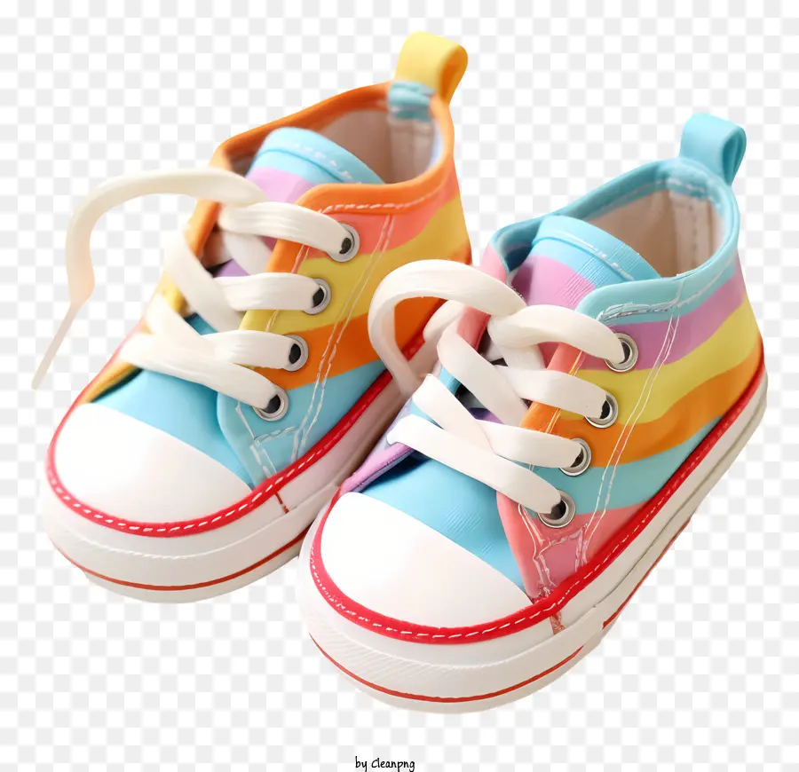 Радужная полосатая обувь，Случайная обувь PNG