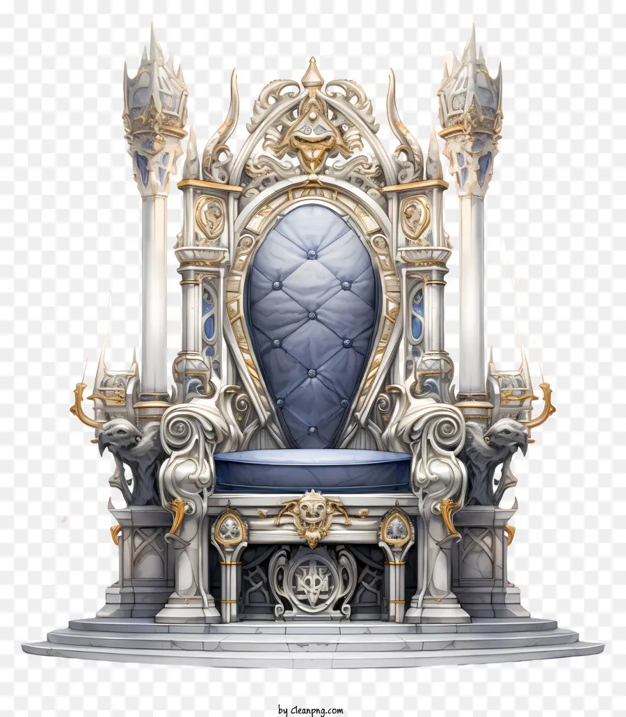 Металлический трон，Белый мраморный трон PNG