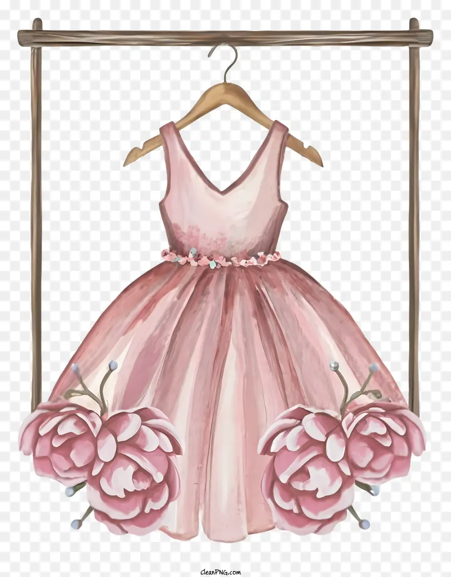 розовое платье，Floral Pattern PNG