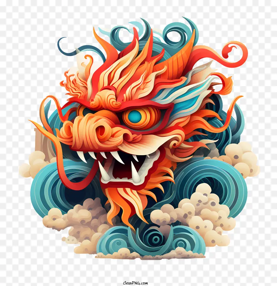 китайский дракон，Китайской мифологии PNG