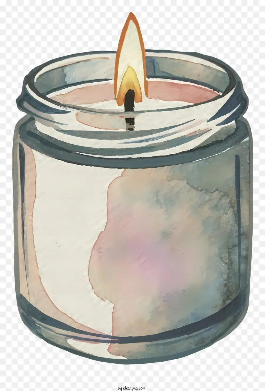 свеча в стекле，Пламя мерцание PNG