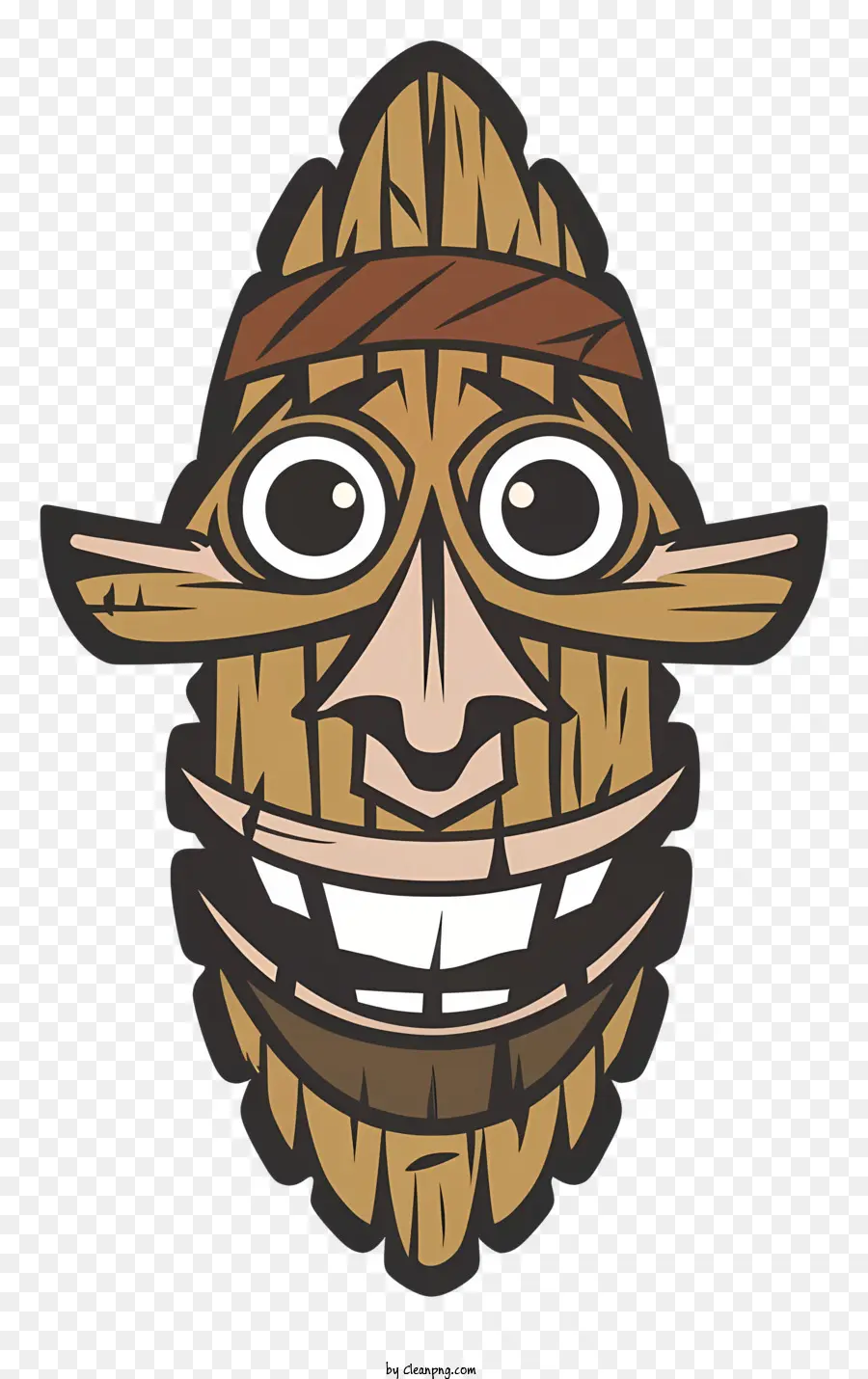 персонажа из мультфильма，Улыбающаяся деревянная маска PNG