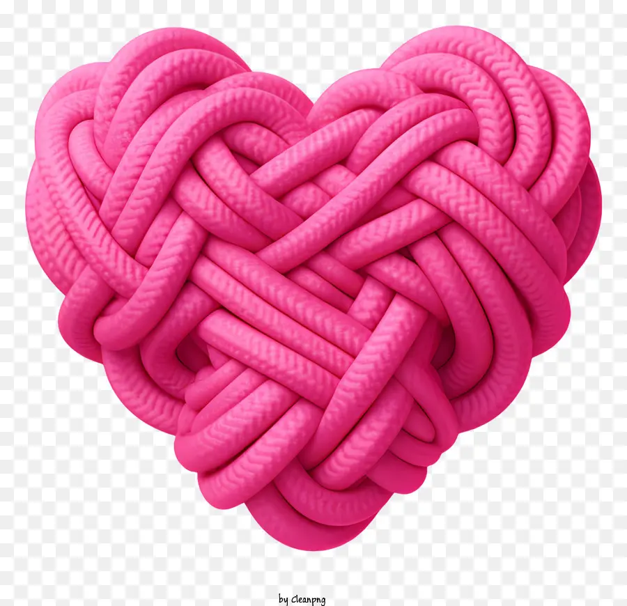Сердечная веревка искусства，Розовое веревочное сердце PNG