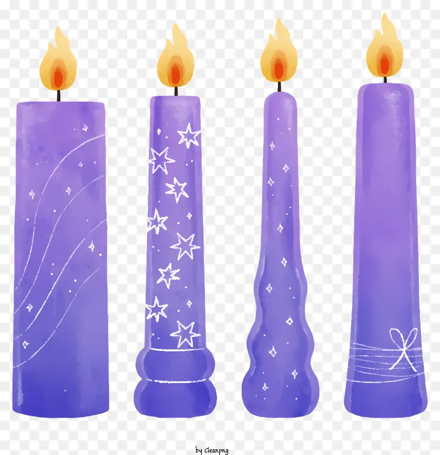 фиолетовые свечи，Свеча PNG