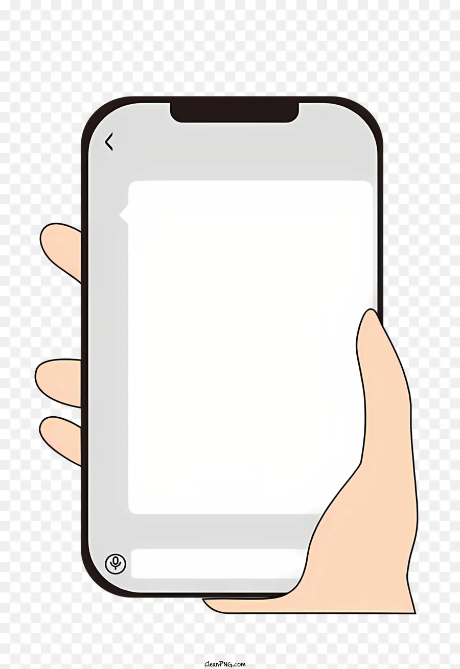 Рука удерживает мобильный телефон，пустой экранный мобильный телефон PNG