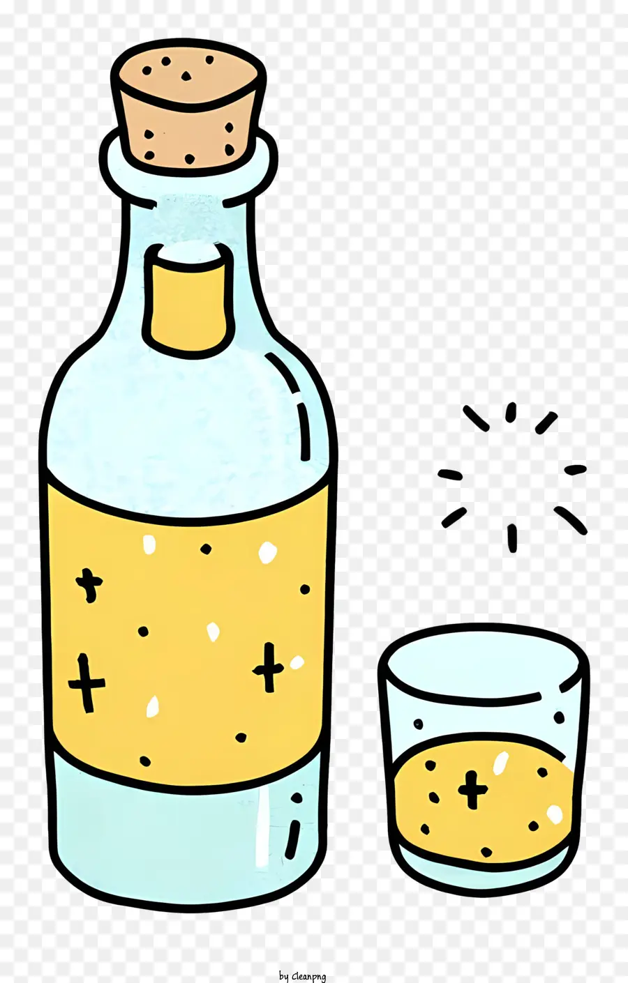 стакан воды，бутылка алкоголя PNG