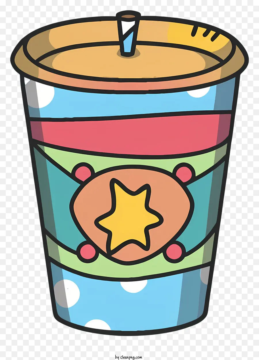 мультяшная чашка，звезда дизайн PNG